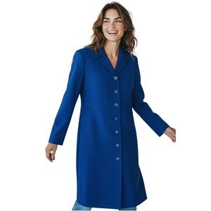 Vintage Sunny Names Blue Trench Blazer Pea Coat Size M Classic Timeless Tailored